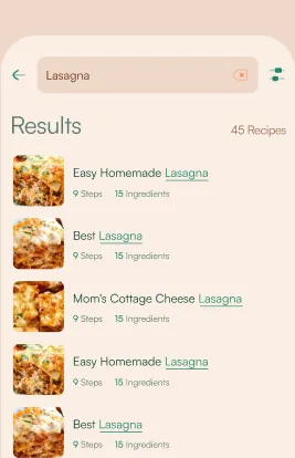 Recipe search results